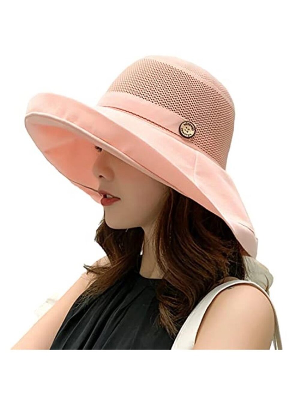 Women's Wide Brim Sun Hat Metal Wired Edge Summer UV Protection